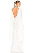 Prabal Gurung Satin Back Cady Bare Back Gown In White