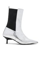 Marques ' Almeida Leather Pointy Kitten Heel Boots In Metallics