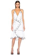 Proenza Schouler Drop Waist Ruffle Dress In White