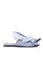 No. 21 Bow Flat In Blue,stripes