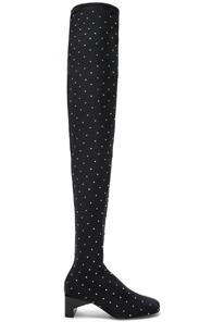 Alyx Embellished Blondie Thigh High Boots In Black