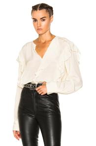 Isabel Marant Etoile Welby City Flou Ruffled Blouse In White