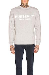 Burberry Logo Print Sweatshirt In Gray