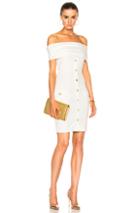 Pierre Balmain Off The Shoulder Mini Dress In White