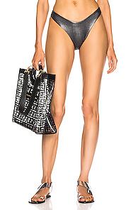 Alix Espanola Metallic Bikini Bottom In Black,gray