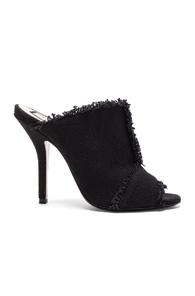 No. 21 Frayed Canvas Mules In Black