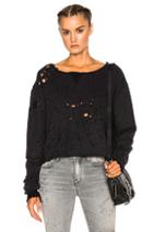 Amiri Off Shoulder Cropped Shotgun Sweatshirt In Black