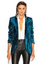 Saint Laurent Velvet Blazer In Blue