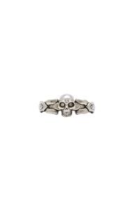 Alexander Mcqueen Textured Skull Ring In Metallics