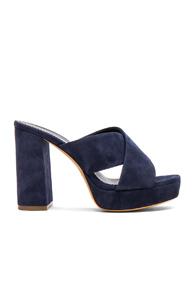 Mansur Gavriel 100mm X Strap Heels In Blue