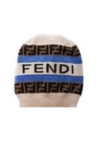 Fendi Logo Beanie In Gray