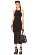 Rick Owens Ribbed Cotton Tank Dress In Black