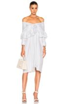 Isa Arfen Ruffle Knot Mini Dress In Blue,stripes,white