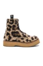 R13 Single Stacked Suede Boot In Animal Print,brown