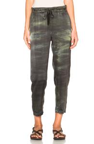 Raquel Allegra Slouchy Belted Pants In Green,ombre & Tie Dye