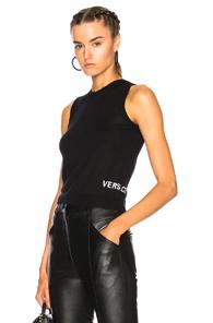 Versace Knit Crop Top In Black