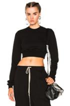 Drkshdw By Rick Owens Crew Cropped Sweatshirt In Black
