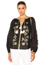 March 11 Flora Embroidered Top In Black,metallics