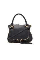 Chloe Medium Braided Leather Marci Bag In Black