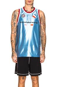 Alexander Wang High Shine Tank Tee In Blue