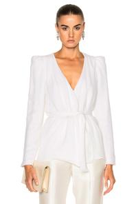 Ryan Roche Short Silk Cardigan Sweater With Knit In White