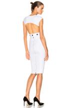 Victoria Beckham Dense Rib Jersey Open Back Fitted Dress In White