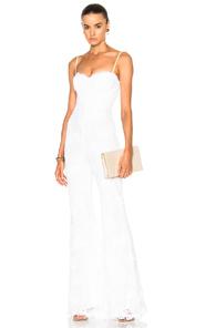 Houghton Bianca Wide Leg Fitted Jumpsuit In White
