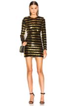 Rta Crystal Sequin Dress In Black,metallic,stripes