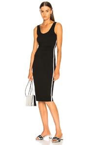Enza Costa Tank Midi Dress In Black,white