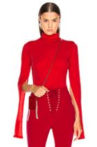 Unravel Jersey Split Top In Red