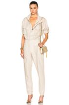 Alexandre Vauthier Linen Jumpsuit In Neutrals