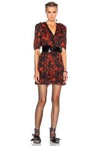 Isabel Marant Irina Printed Silk Dress In Red,abstract