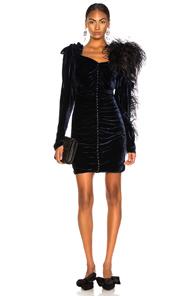 Magda Butrym Velvet Tefe Dress In Blue