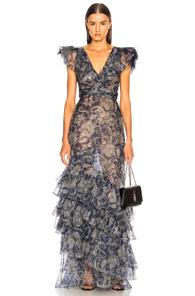 Johanna Ortiz The Sea Nymph Dress In Paisley,blue