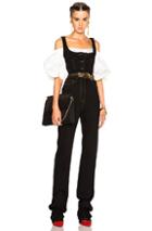 Alessandra Rich Denim Jumpsuit In Black