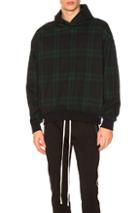 Fear Of God Plaid Everyday Hoodie In Blue,checkered & Plaid,green