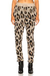 R13 Cashmere Leopard Pant In Animal Print,neutrals