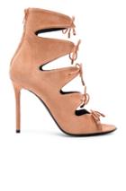 Balenciaga Suede Tie Booties In Pink,orange