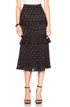 Cushnie Et Ochs Silk Dot Skirt In Black,geometric Print