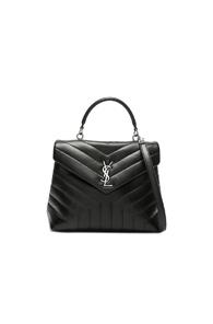 Saint Laurent Monogramme Loulou Top Handle Bag In Black