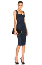 Victoria Beckham Houndstooth Cami Dress In Blue,checkered & Plaid