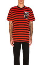 Givenchy Destroyed Striped Tee In Red,black,stripes