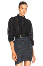 Isabel Marant Etoile Valda Lace & Cotton Blouse In Black