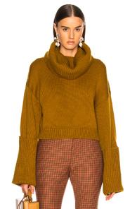 Monse Giant Cuff Sweater In Metallic Silver