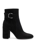Gianvito Rossi Suede Belted Ankle Boots In Black