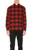 Saint Laurent Double Front Patch Pocket Plaid Shirt In Red,checkered & Plaid