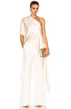 Rosetta Getty One Shoulder Bias Caftan Top In Neutrals