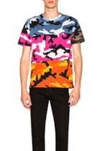 Valentino Panel Tee In Abstract,blue,orange
