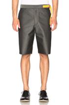 Jil Sander Contrast Tab Shorts In Gray