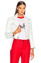 Calvin Klein 205w39nyc Shiny Plonge Leather Cropped Jacket In White